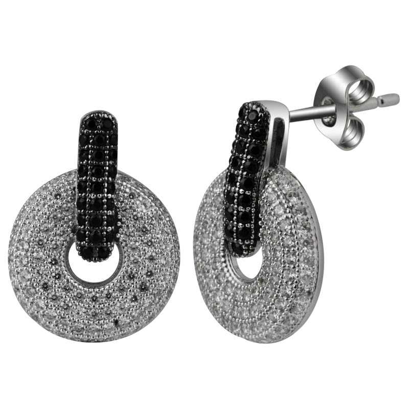 round micro pave earrings
