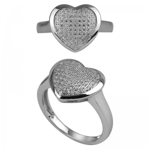 Heart Shape Micro Pave Ring