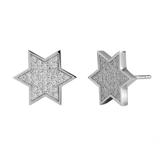 Boucles d'oreilles en forme de cire en forme d'étoile 925 boucles d'oreilles en argent cz