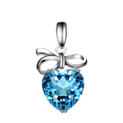 Pendentif en topaze bleu bowknot