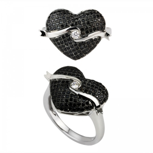 Black Heart Shape Ring
