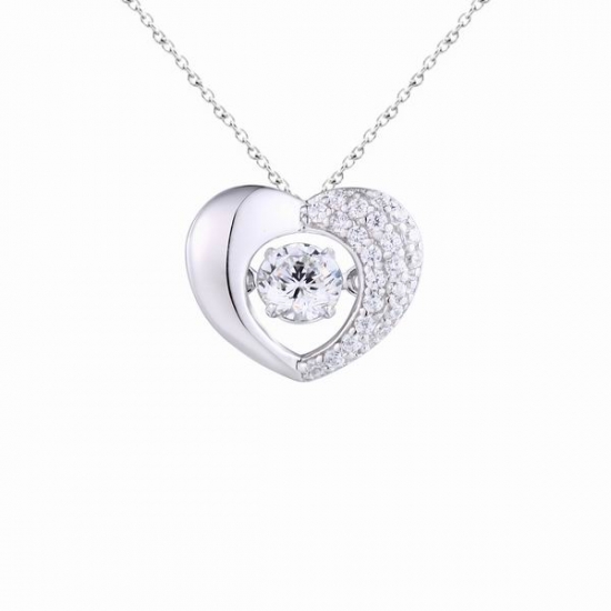 Pendentif en forme de coeur pendentif pierre en argent sterling 925 avec aaa cz bijoux pour la Saint-Valentin